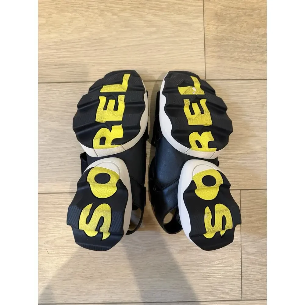 Sorel Kinetic Impact Sandal Black Neon Leather Breathable Open Shoes 7.5